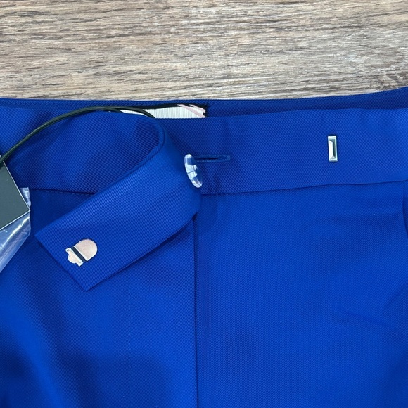 Tuckernuck Sapphire Blue Pleated Duncan Trouser High Rise Chic Womens Size M NWT - Picture 5 of 11